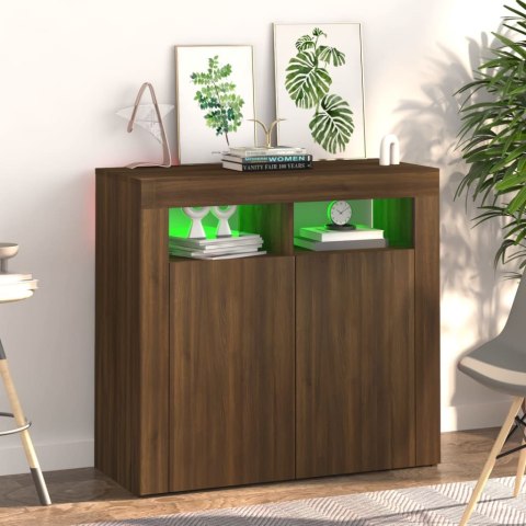  Szafka z oświetleniem LED, brązowy dąb, 80x35x75 cm Lumarko!