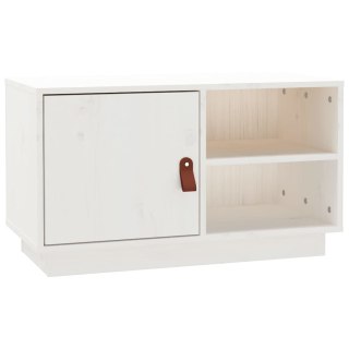  Szafka pod telewizor, biała, 70x34x40 cm, lite drewno sosnowe Lumarko!