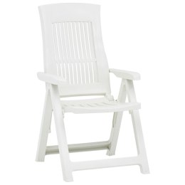  Rozkładane krzesła do ogrodu, 2 szt., plastikowe, białe Lumarko!