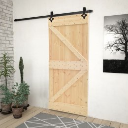  Drzwi przesuwne z osprzętem, 100x210 cm, lite drewno sosnowe!