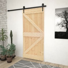  Drzwi przesuwne z osprzętem, 80x210 cm, lite drewno sosnowe!