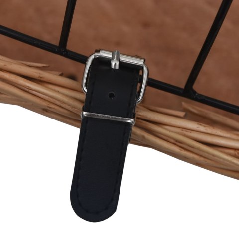  Kosz rowerowy z pokrywą, na kierownicę, 50x45x35 cm, naturalny Lumarko!