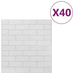  Panele 3D z imitacją cegły, samoprzylepne, 40 szt., białe Lumarko!