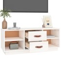  Szafka pod TV, biała, 100x34x40 cm, lite drewno sosnowe Lumarko!