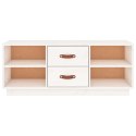  Szafka pod TV, biała, 100x34x40 cm, lite drewno sosnowe Lumarko!