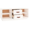  Szafka pod TV, biała, 100x34x40 cm, lite drewno sosnowe Lumarko!