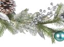  Świąteczna girlanda 150 cm zielono-srebrna LLEIDA Lumarko!