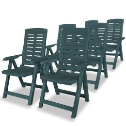  Rozkładane krzesła ogrodowe, 6 szt., plastikowe, zielone Lumarko!