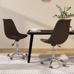  Obrotowe krzesła stołowe, 2 szt., ciemnobrązowe, obite tkaniną Lumarko!