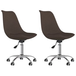  Obrotowe krzesła stołowe, 2 szt., ciemnobrązowe, obite tkaniną Lumarko!