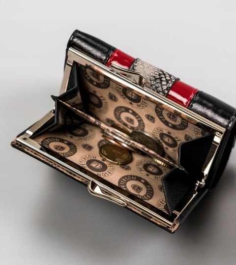 Skórzany portfel damski z portmonetką na bigiel — Peterson