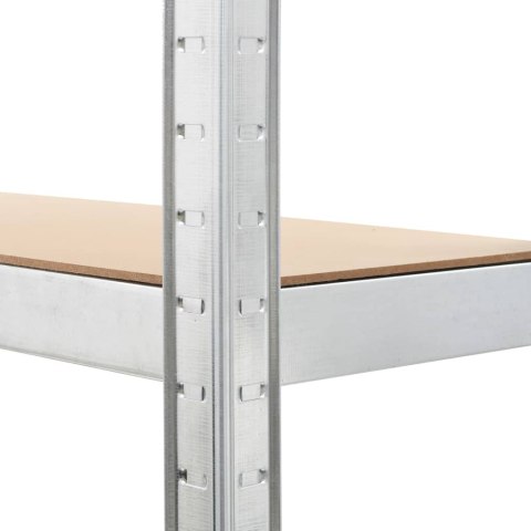 Regały magazynowe, 3 szt., srebrne, 75x30x172 cm, stal i MDF Lumarko!