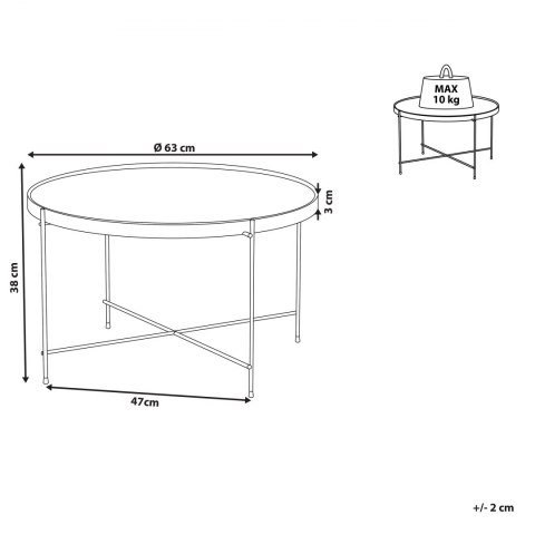  Stolik kawowy srebrny LUCEA