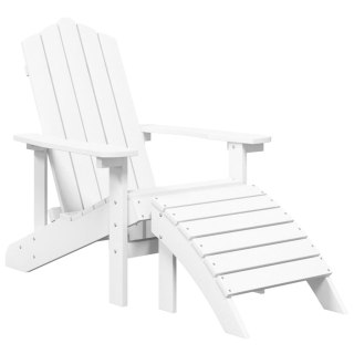  Krzesło Adirondack z podnóżkiem, HDPE, białe Lumarko!
