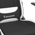  Obrotowy fotel gamingowy z podnóżkiem, czarno-biały, tkanina Lumarko!
