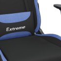  Obrotowy fotel gamingowy z podnóżkiem, czarno-niebieski tkanina Lumarko!