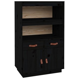  Kredens, czarny, 67x40x108,5 cm, lite drewno sosnowe Lumarko!