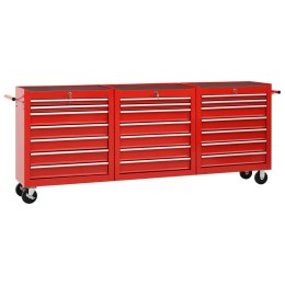  Wózek narzędziowy, 21 szuflad, stalowy, czerwony Lumarko!