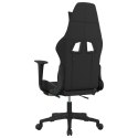  Obrotowy fotel gamingowy z podnóżkiem, czarno-kremowy, tkanina Lumarko!