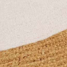  Pleciony dywan, biało-naturalny, 120 cm, juta, bawełna, okrągły Lumarko!