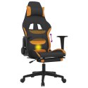  Obrotowy fotel gamingowy z podnóżkiem, czarno-ciemnożółty Lumarko!