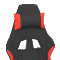  Obrotowy fotel gamingowy z podnóżkiem, czarno-czerwony, tkanina Lumarko!