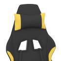 Obrotowy fotel gamingowy z podnóżkiem czarno-jasnożółty tkanina Lumarko!