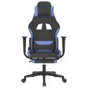  Obrotowy fotel gamingowy z podnóżkiem, czarno-niebieski tkanina Lumarko!