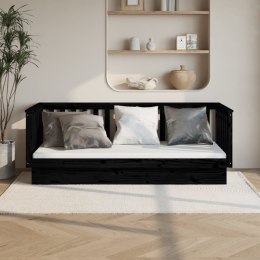  Łóżko dzienne, czarne, 90x200 cm, lite drewno sosnowe Lumarko!