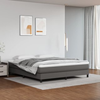 VidaXL Materac kieszeniowy, średnia twardość, szary, 160x200x20 cm, sztuczna skóra