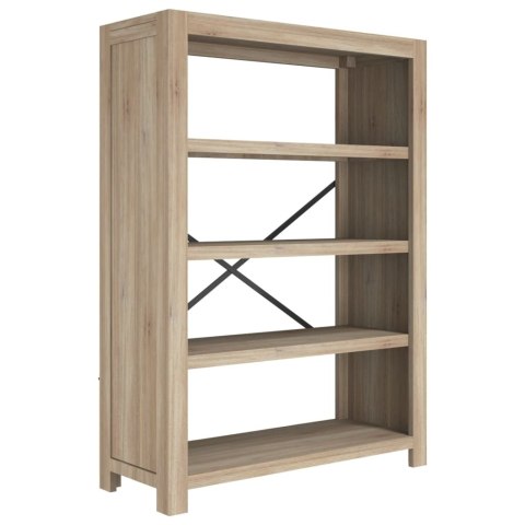  Regał na książki z 4 półkami, 80x30x110cm, lite drewno akacjowe Lumarko!