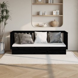  Łóżko dzienne, czarne, 90x190 cm, lite drewno sosnowe Lumarko!
