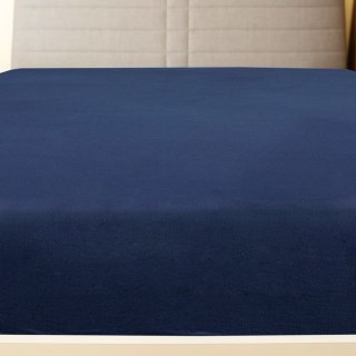  Prześcieradła, 2 szt., granatowe, 160x200cm, dżersej bawełniany Lumarko!