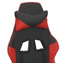  Masujący fotel gamingowy z podnóżkiem, czarno-czerwony Lumarko!