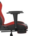  Masujący fotel gamingowy z podnóżkiem, czarno-czerwony Lumarko!