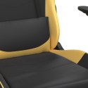  Masujący fotel gamingowy z podnóżkiem, czarno-złoty Lumarko!