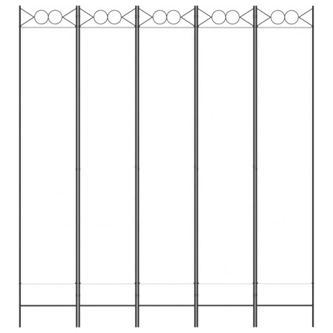  Parawan 5-panelowy, biały, 200x220 cm, tkanina Lumarko!
