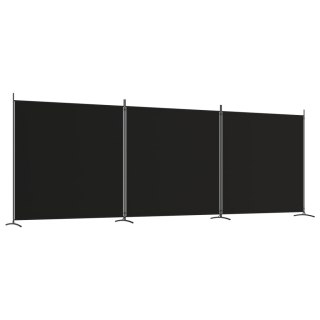 Parawan 3-panelowy, czarny, 525x180 cm, tkanina Lumarko! 