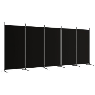  Parawan 5-panelowy, czarny, 433x180 cm, tkanina Lumarko!
