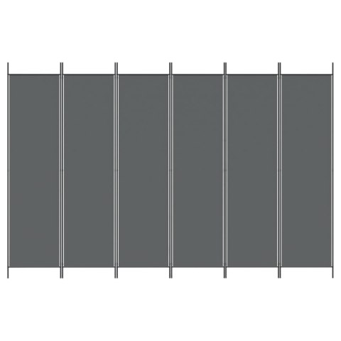  Parawan 6-panelowy, antracytowy, 300x200 cm, tkanina Lumarko!