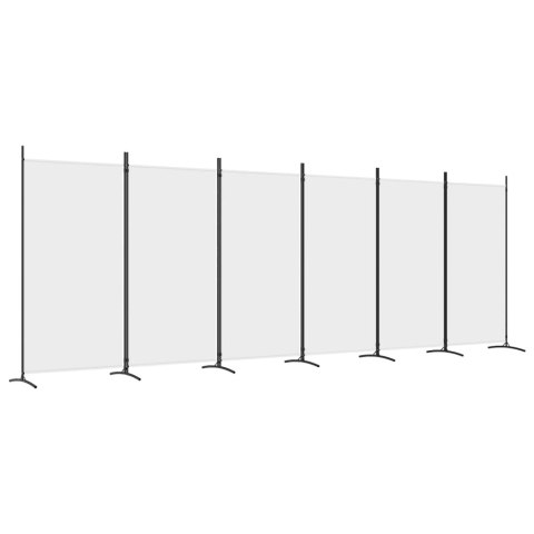  Parawan 6-panelowy, biały, 520x180 cm, tkanina Lumarko!
