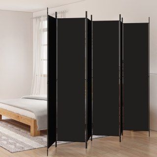  Parawan 6-panelowy, czarny, 300x220 cm, tkanina Lumarko!