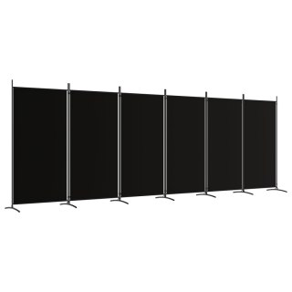  Parawan 6-panelowy, czarny, 520x180 cm, tkanina Lumarko!