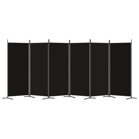  Parawan 6-panelowy, czarny, 520x180 cm, tkanina Lumarko!