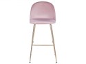  Zestaw 2 krzeseł barowych welurowy różowy ARCOLA Lumarko!