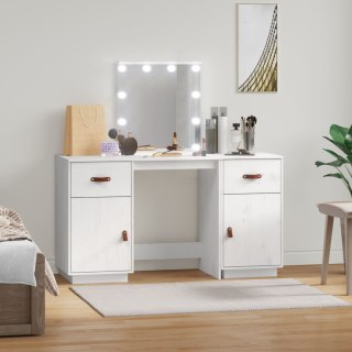  Toaletka z LED, vit, lite drewno sosnowe Lumarko!