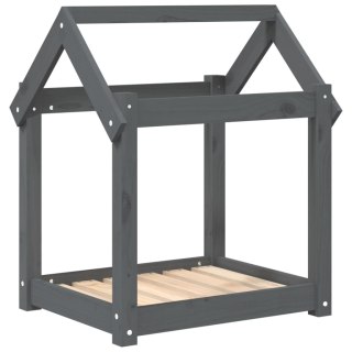  Legowisko dla psa, szare, 61x50x70 cm, lite drewno sosnowe Lumarko!