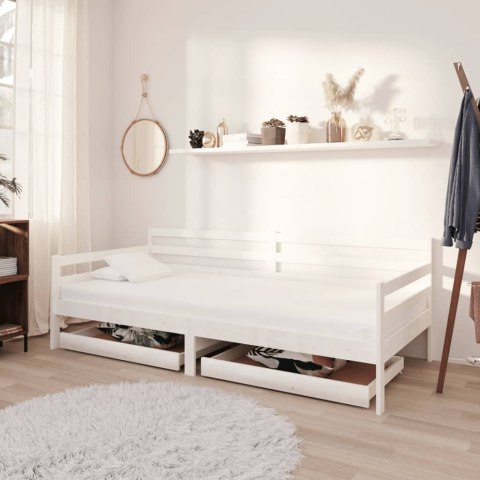  Łóżko dzienne z szufladami, 90x200 cm, białe, drewno sosnowe Lumarko!