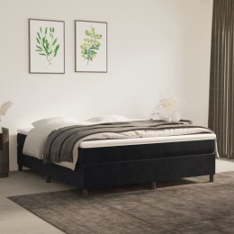  Łóżko kontynentalne, czarne, 160x200 cm, tapicerowana aksamitem Lumarko!