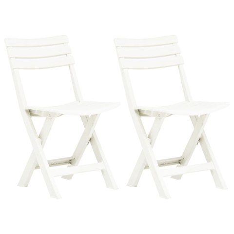  Składane krzesła ogrodowe, 2 szt., plastikowe, białe Lumarko!